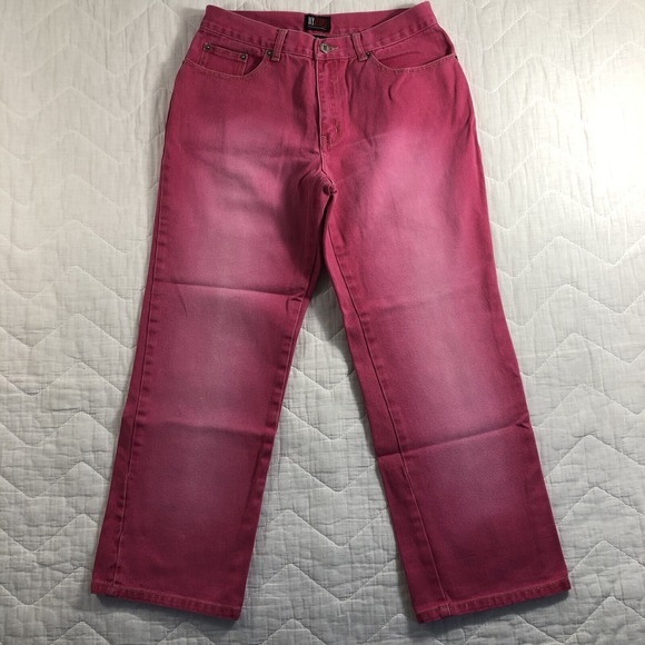 NY Jeans Women's Size 8 Pink Ombré Denim Straight New York & Company - Picture 1 of 16